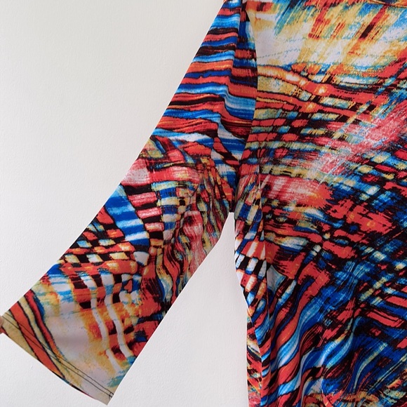 Erin London Women’s Tops multi color 3/4 sleeves blouse size XXL - Picture 3 of 8